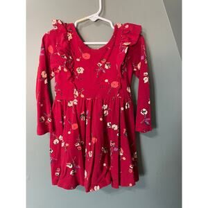 Tea Collection Red Floral Dress. Size 4. Great condition.
